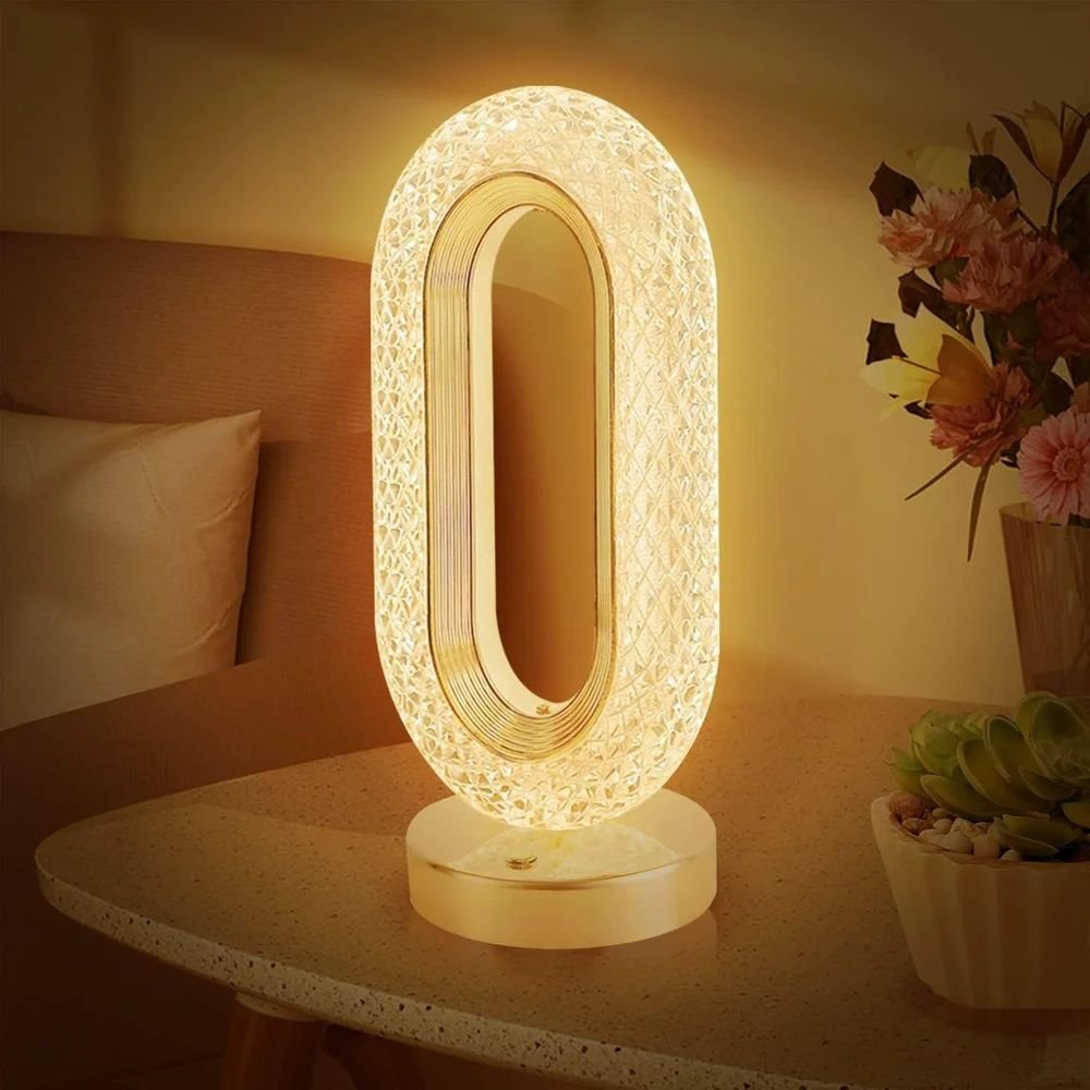 Table Lamps LED Crystal Oval Lamp